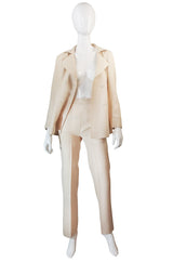1970s Chic Cream Courreges Pant & Jacket Suit