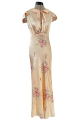 Cutest 1940s Fruit of the Loom Silky Rayon Floral Print Lingerie Dress