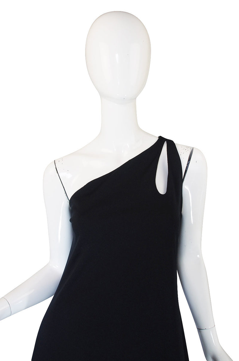 1970s One Shoulder Keyhole Jersey Dress