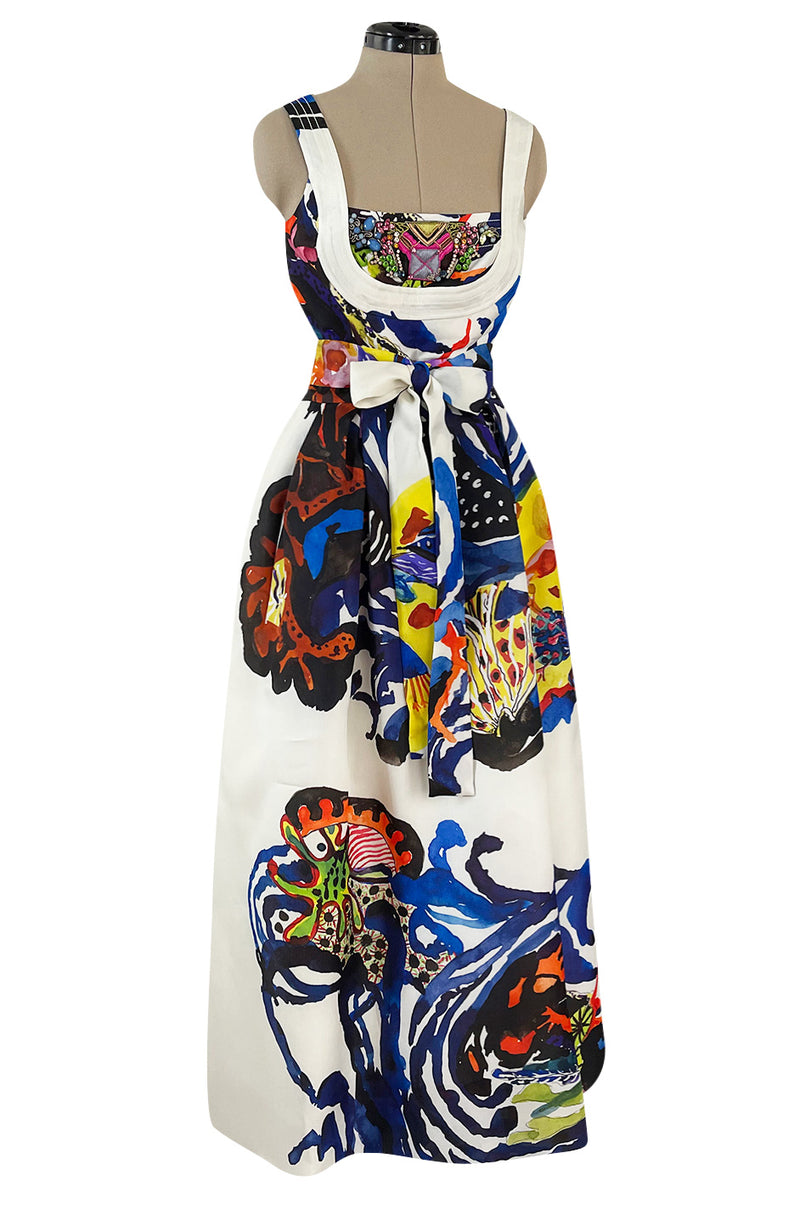 Look 45 Spring 2008 Christian Lacroix Silk Organza Dress w Crystal Detailing & Exuberant Print