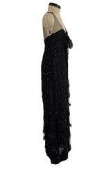 Fall 2006 Nina Ricci by Lars Nilsson Look 34 Black Net Column Dress w Densely Beaded Detailing