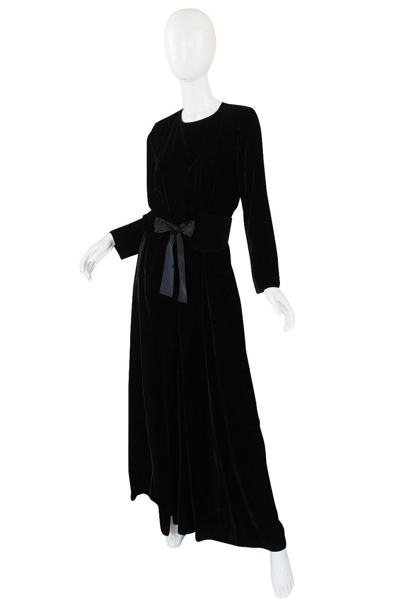 1970s Yves Saint Laurent Velvet Gown & Belt