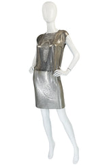Late 1980s Paco Rabanne Silver Metal Mesh Set