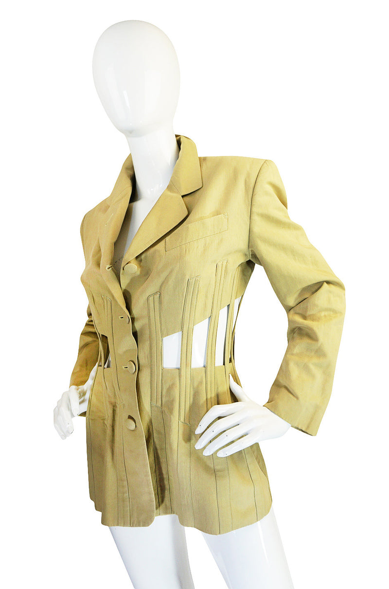 Spring 1989 Jean Paul Gaultier Cut Out Corset or Cage Jacket