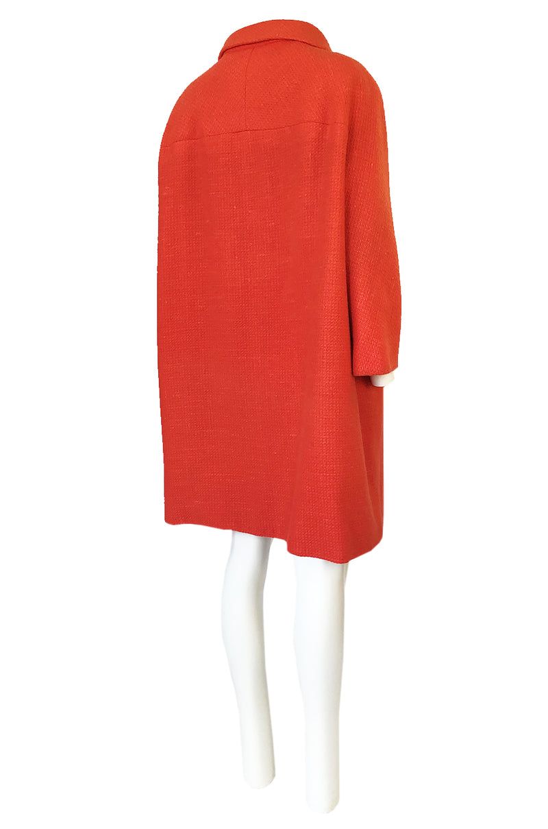 Late 1950s, Early 1960 Eisa by Cristóba Balenciaga Couture Orange Coat