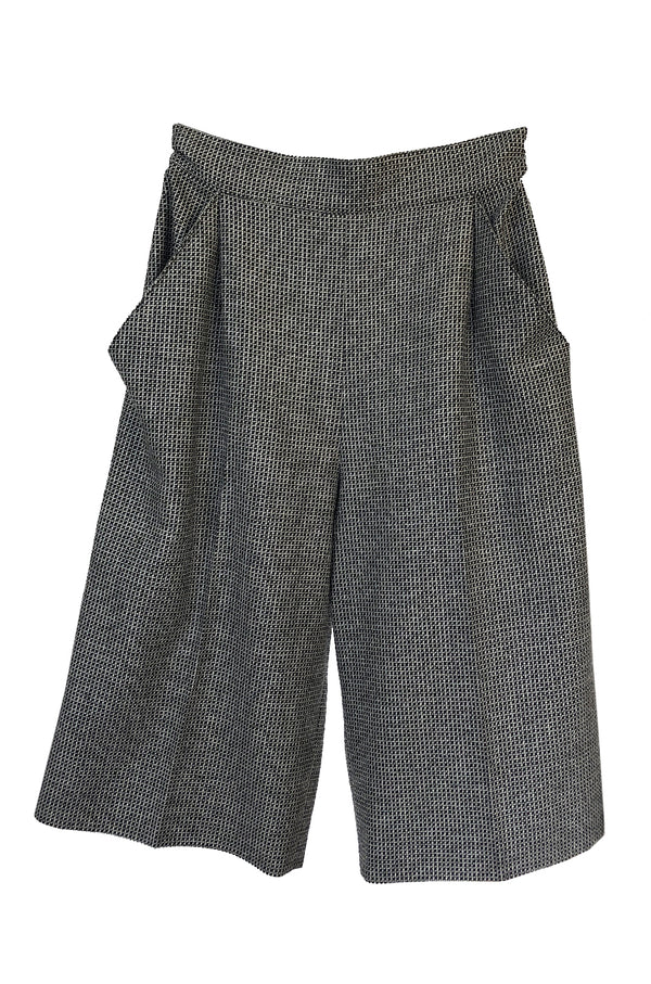 Rare 1980s Chloe Knee Length Check Suiting Dress City Shorts