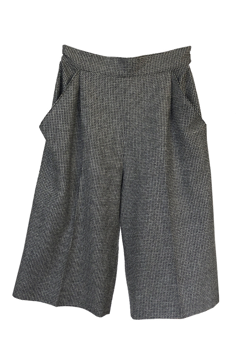 Rare 1980s Chloe Knee Length Check Suiting Dress City Shorts