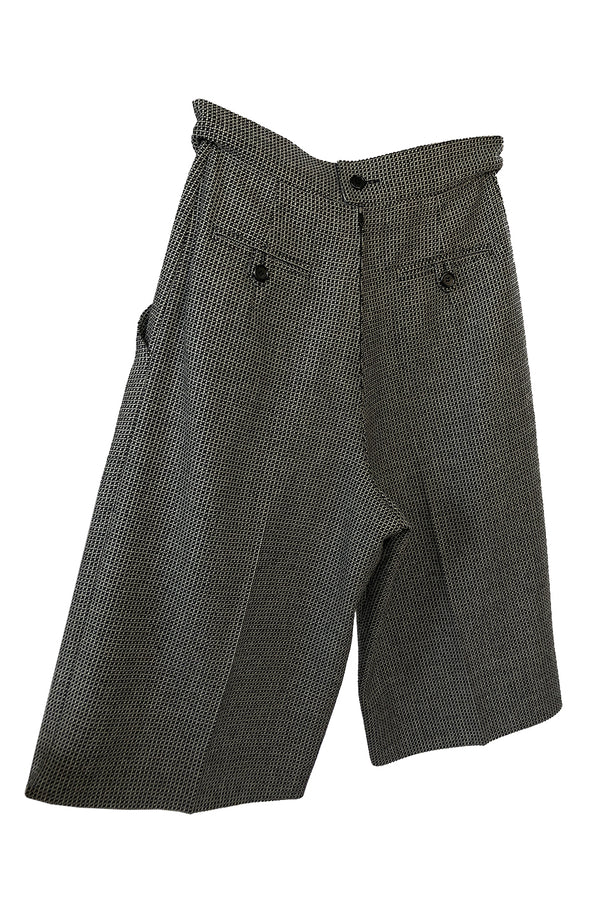 Rare 1980s Chloe Knee Length Check Suiting Dress City Shorts