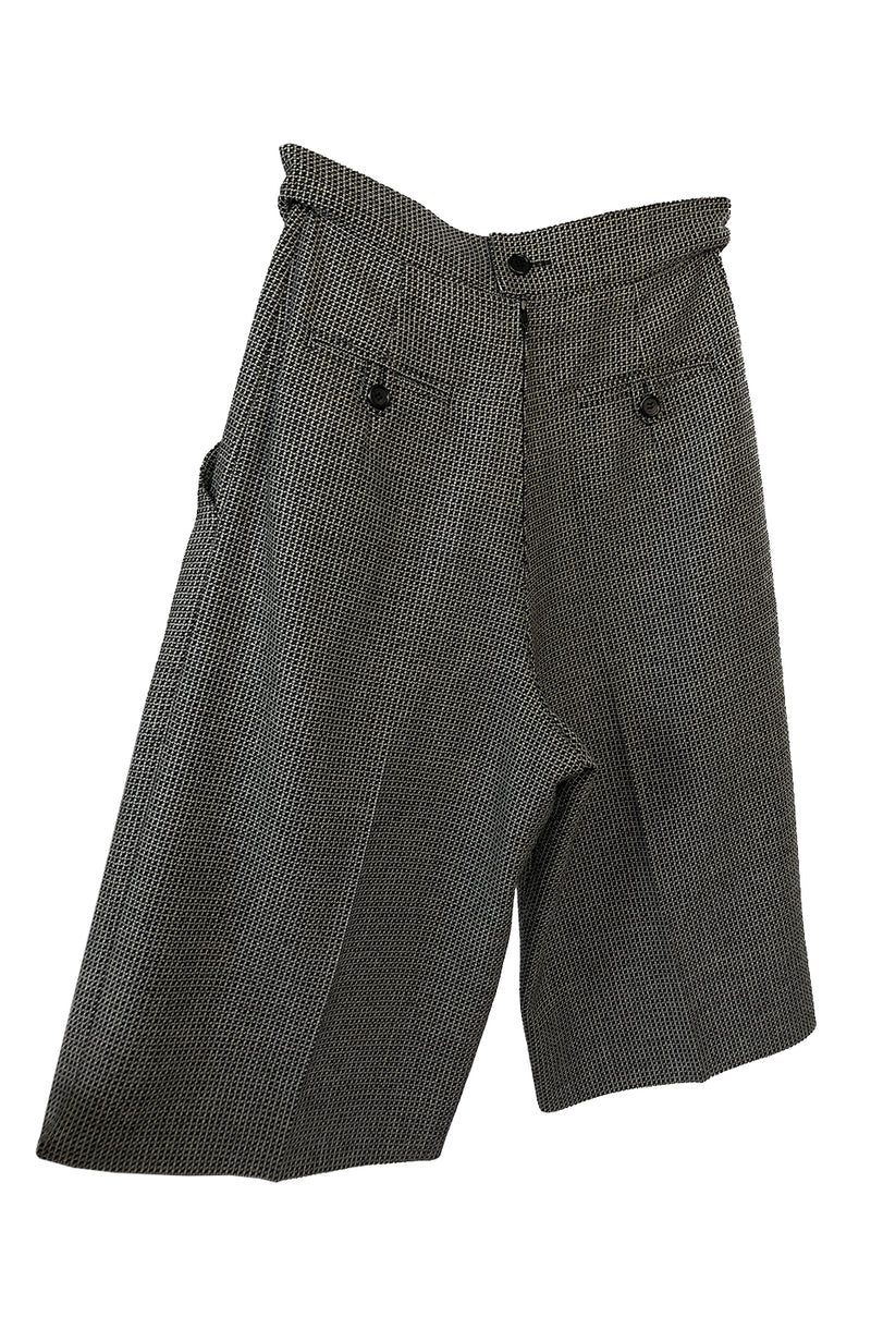 Rare 1980s Chloe Knee Length Check Suiting Dress City Shorts