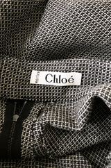 Rare 1980s Chloe Knee Length Check Suiting Dress City Shorts