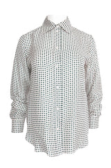 Early 2000s Chloe Printed Men's 'Tie' Silk Twill Button Down Top