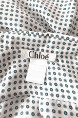 Early 2000s Chloe Printed Men's 'Tie' Silk Twill Button Down Top