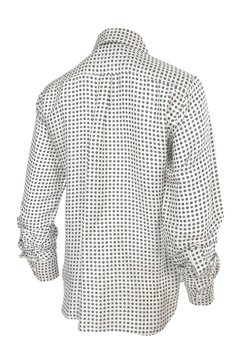 Early 2000s Chloe Printed Men's 'Tie' Silk Twill Button Down Top