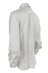 Early 2000s Chloe Printed Men's 'Tie' Silk Twill Button Down Top
