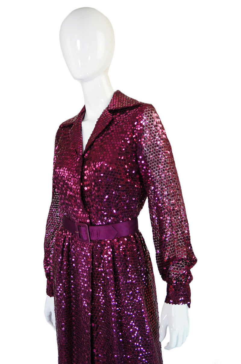 1970s Sequin Oscar De La Renta Dress