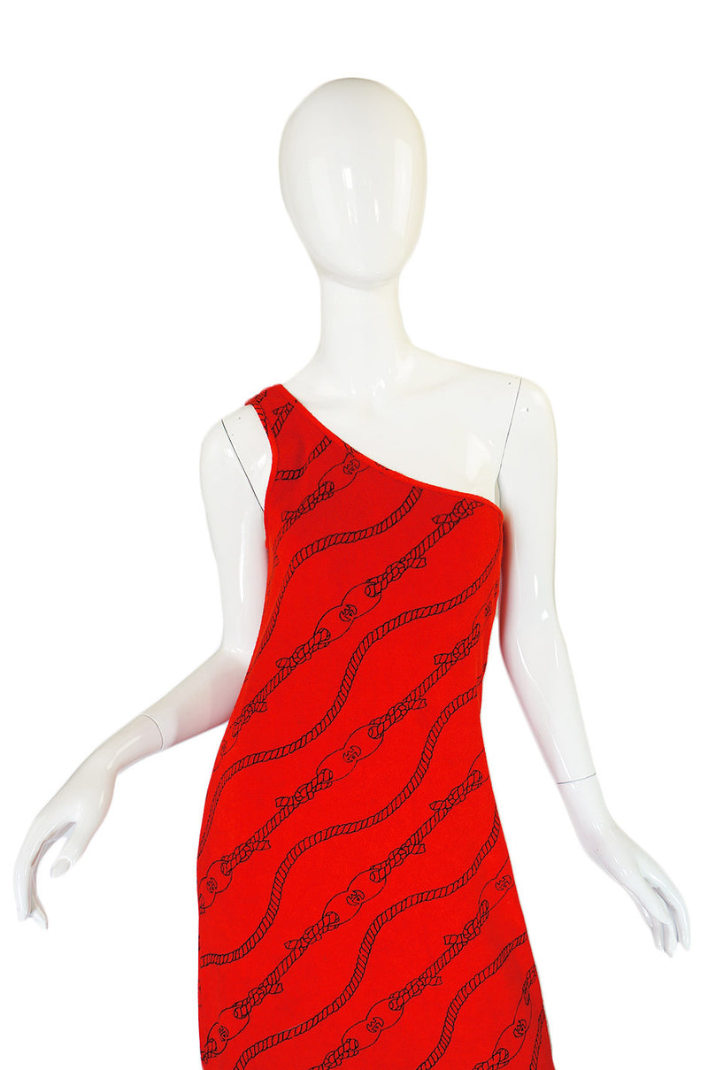 1970s Gucci One Shoulder Maxi Dress