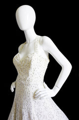 1950s Edith Small Lace Rhinestone Dress