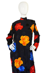 1980s Adele Simpson Floral Print Silk Skirt & Tunic