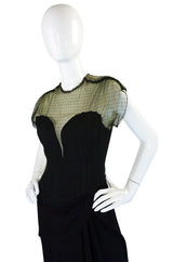 Rare 1940s Edith Small Silk & Lace Dress