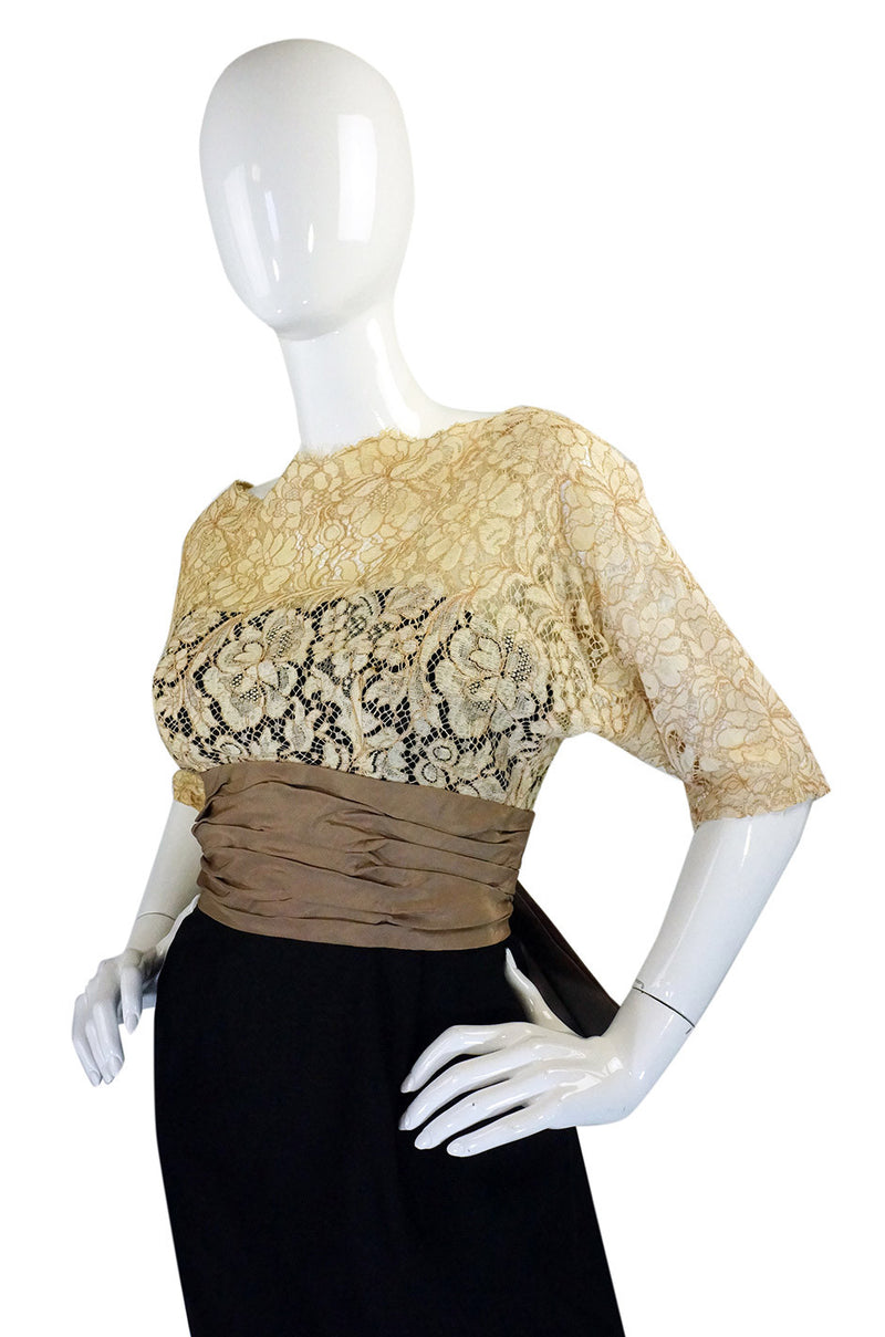 1950s Nathan Strong Silk & Lace Dress