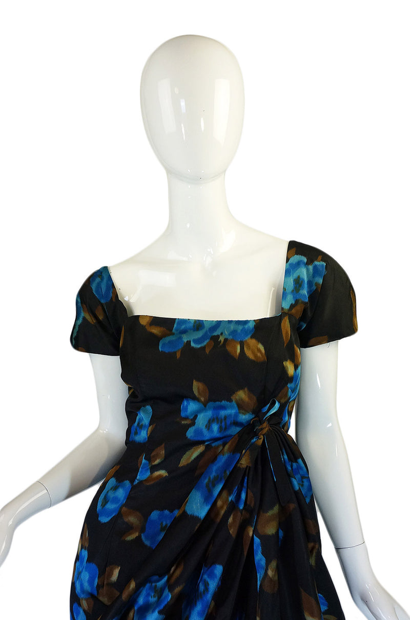 1950s Maurice Original Draped Silk Dress