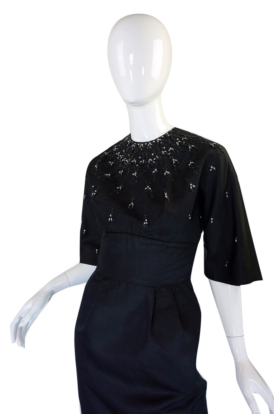 1950s Silk Beaded Cocktail Black Dress – Shrimpton Couture