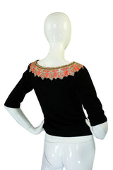 1950s Lanvin Attributed Embellished Top