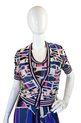 1970s French Pretty Print Dress & Jacket
