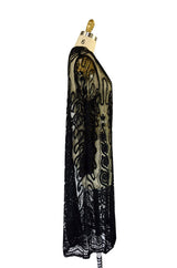 Edwardian Embroidered Black Net Coat