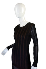 2008 Azzedine Alaia Black & Nude Open Weave Knit Dress