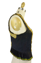 Antique Silver Buckle Gold Thread Vest