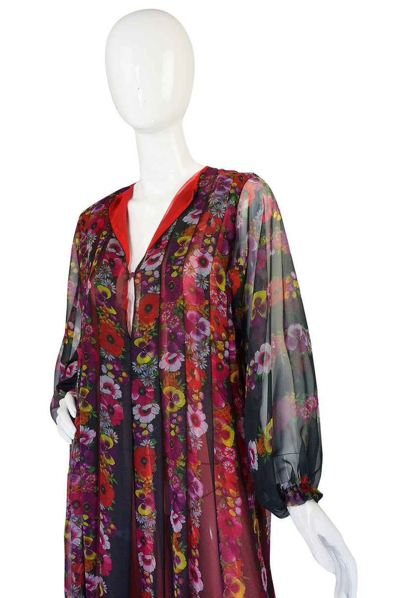 1970s Sant Angelo Chiffon Caftan Dress