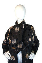 1930s Silk Chiffon & Velvet Devore Coat