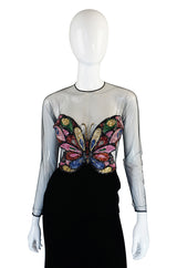 1970s Oscar De la Renta Butterfly Gown