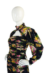 1980s Printed Silk Ungaro Wiggle Dress
