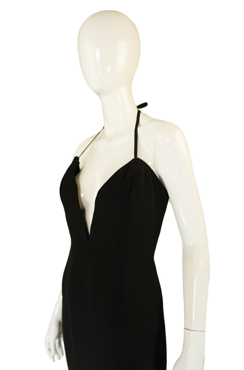 1980s Plunged Vicky Tiel Mini Dress
