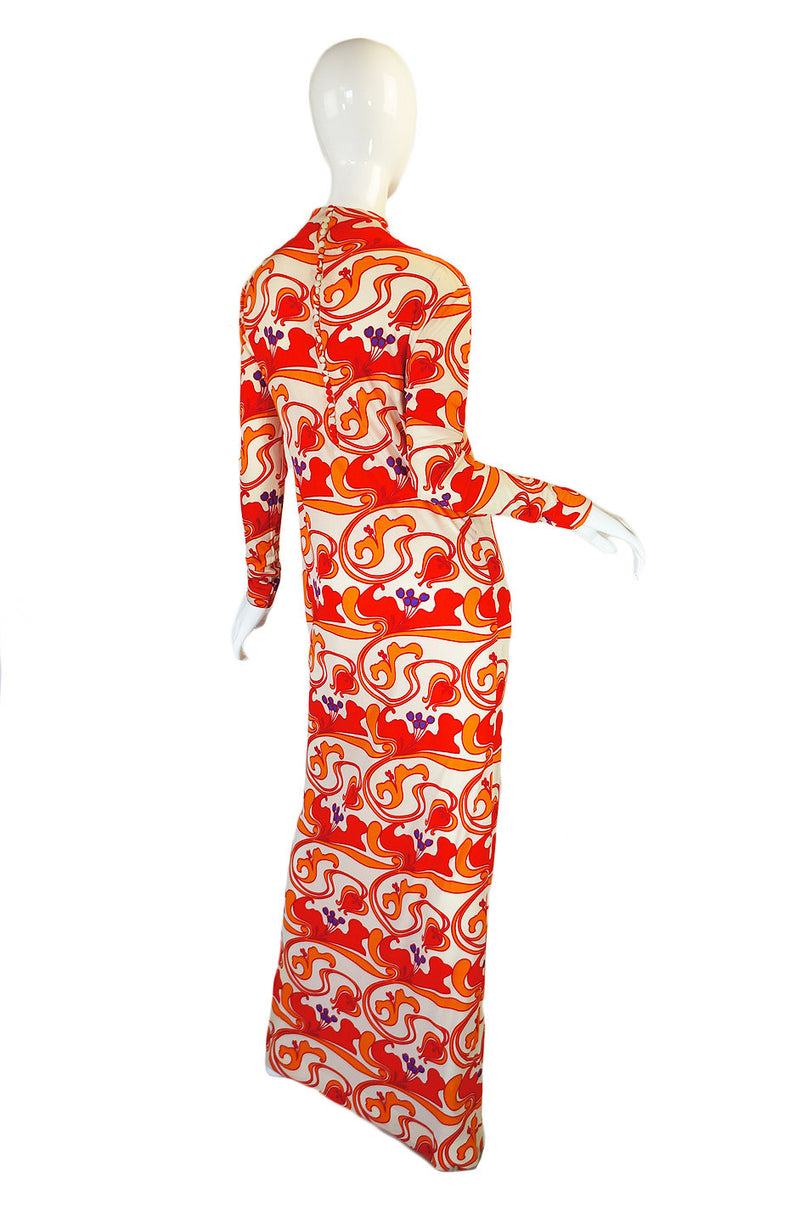 1970s Silk La Mendola Silk w Chiffon Skirt