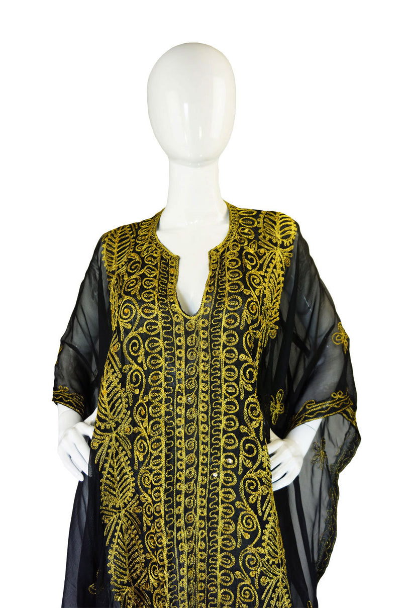 1970s Hippie Chic Embroidered Caftan