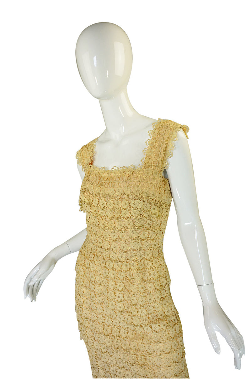 1950s Edith Small Lace Cocktail Dress