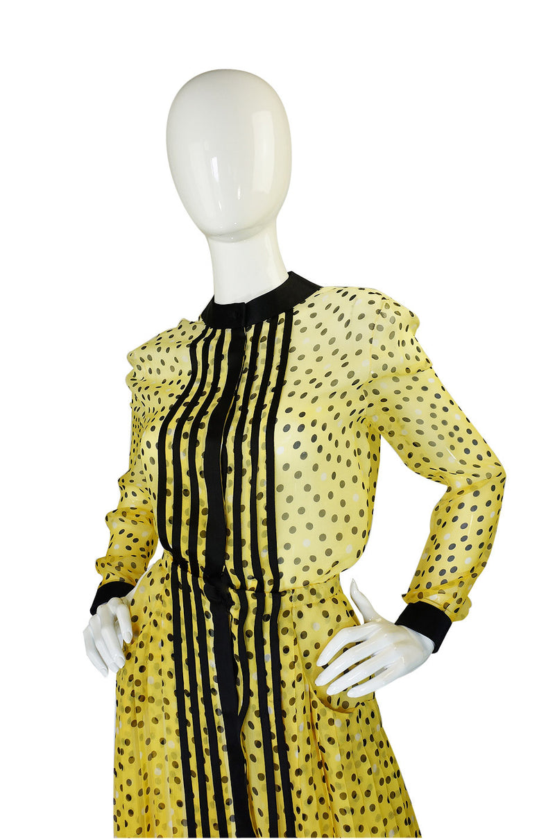 1970s Dotted Silk Ombre Geoffrey Beene