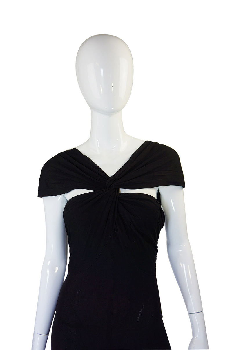 1970s Bias Cut Jean Muir Jersey Halter Dress