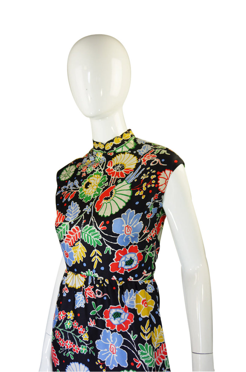 1972 Silk Print Adele Simpson Dress