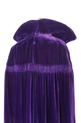 Early 1930s Purple Silk Velvet Cape