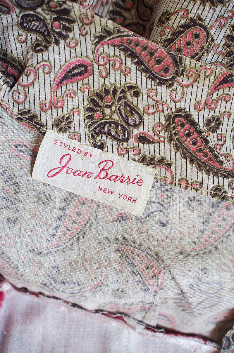 1950s Paisley & Gold Print Party Dress