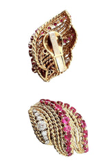 DAVID WEBB 1960s Ruby & Diamond Earrings