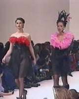 Incredible Fall 1993 Yves Saint Laurent Runway Black Silk Chiffon Dress W Ruffle Full Sleeves