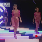 Phenomenal Spring 2001 Chanel by Karl Lagerfeld Dusty Pinks Silk Chiffon Runway Dress