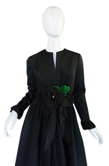 Stunning 1960s Black Silk Satin Sarmi Cocktail Dress