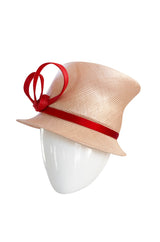 Bespoke 2001-2006 Philip Treacy Haute Couture Parasisal Straw Hat w Handmade Curl Detail