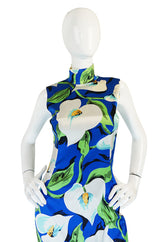 1990s Dolce and Gabbana Stretch Silk Floral Dress